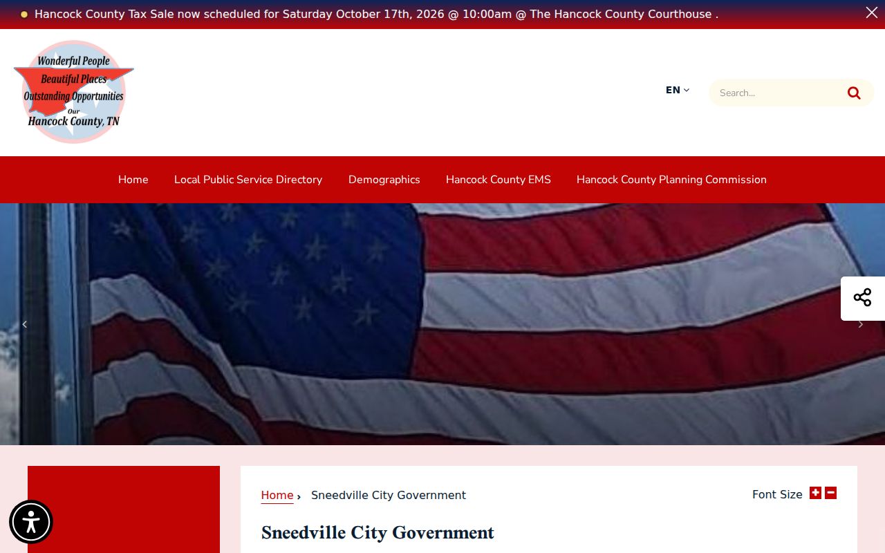 Hancock County municipal warrant reference to Sneedville City Hall and City Court