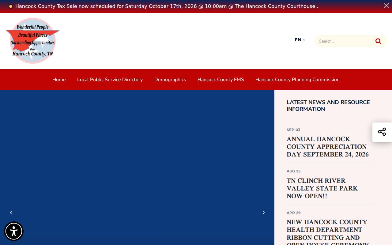 Hancock County warrant records research begins at the county government home page